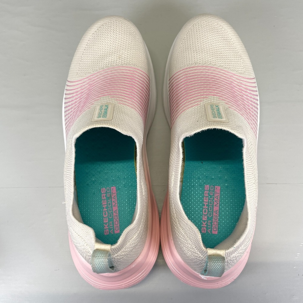 Skechers Go Walk Max Walker Sally Shoes Womens Size 9 Beige Pink Mesh Sneakers View 6